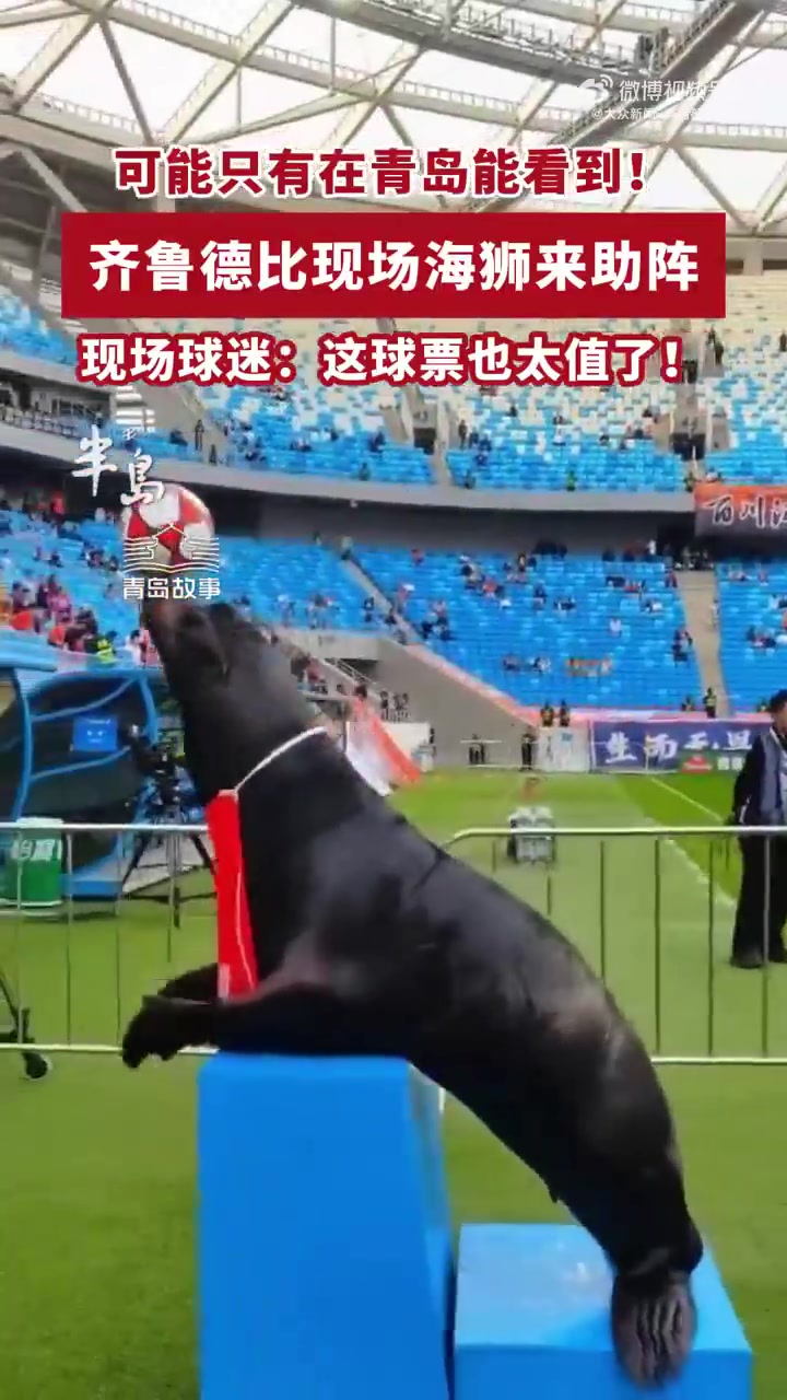齊魯?shù)卤纫牒＊{表演 現(xiàn)場頂球引球員側目