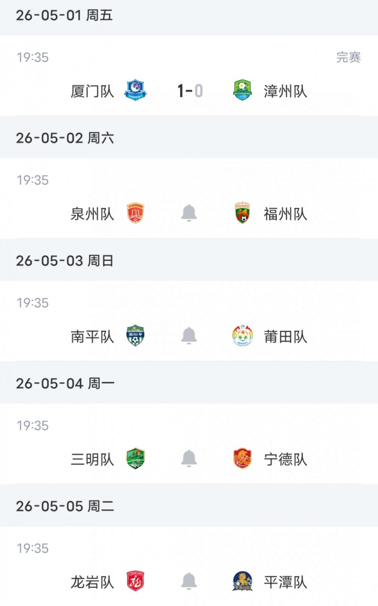 廈門主場1-0漳州，兩連勝6分領(lǐng)跑閩超