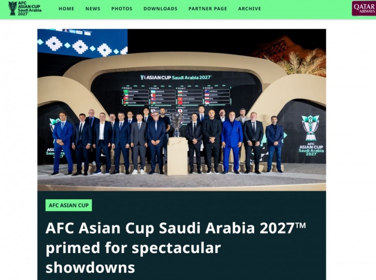2027亞洲杯賽程出爐：沙特1月7日揭幕戰(zhàn)，三場焦點對決定檔